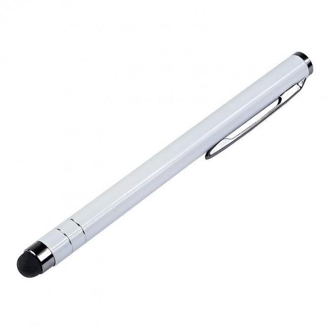 Стілус ємнісний, металічний, білий