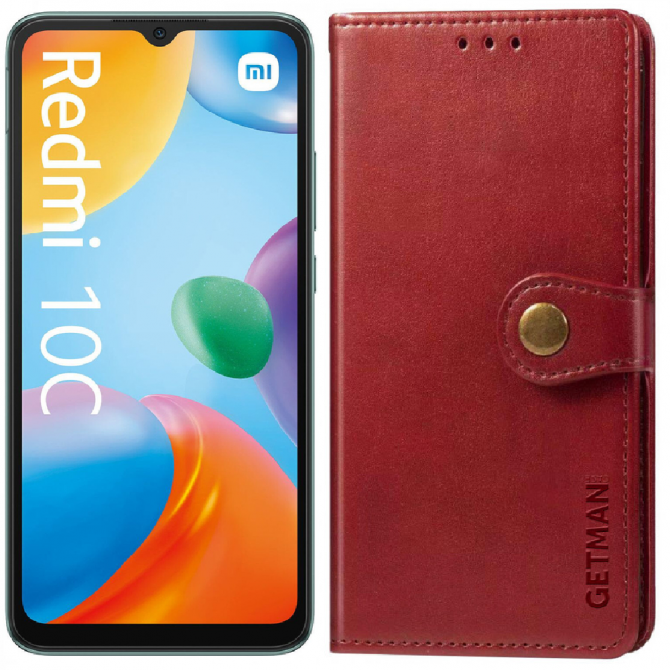 Чохол-книжка GETMAN Gallant for Xiaomi Redmi 10C Red