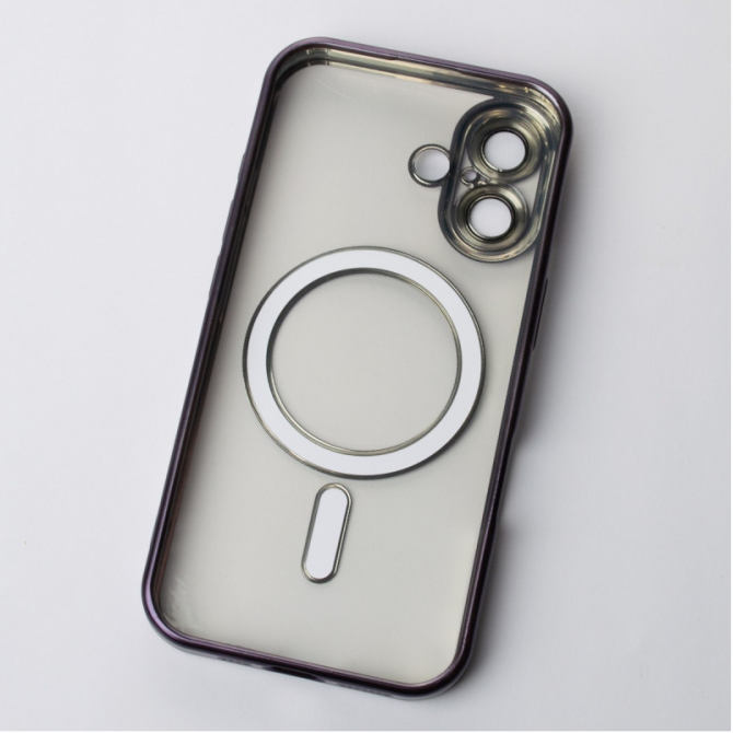 Силіконовий чохол SHINING with MagSafe для iPhone 16 Темно Фіолетовий-1