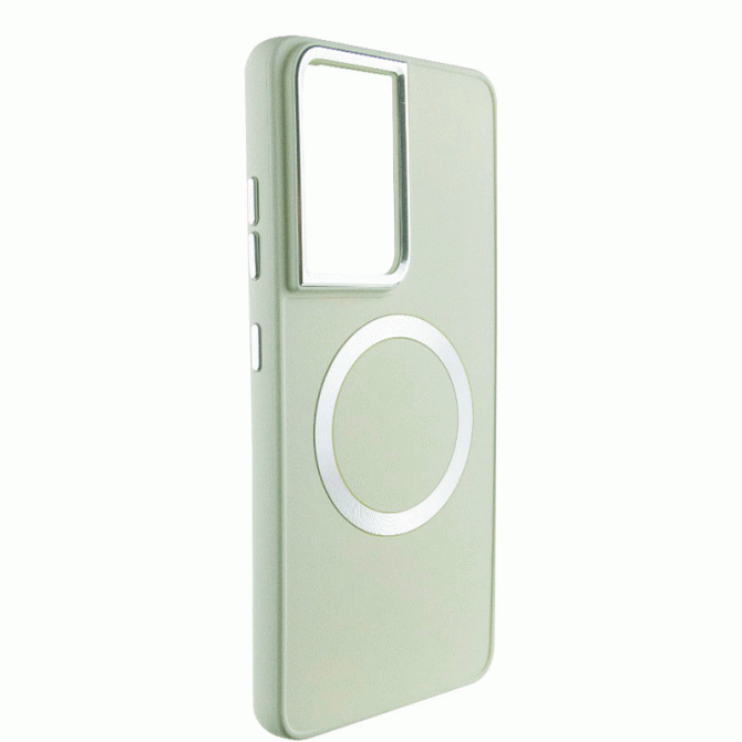 TPU чехол Bonbon Metal Style with MagSafe для Samsung Galaxy S24 Белый