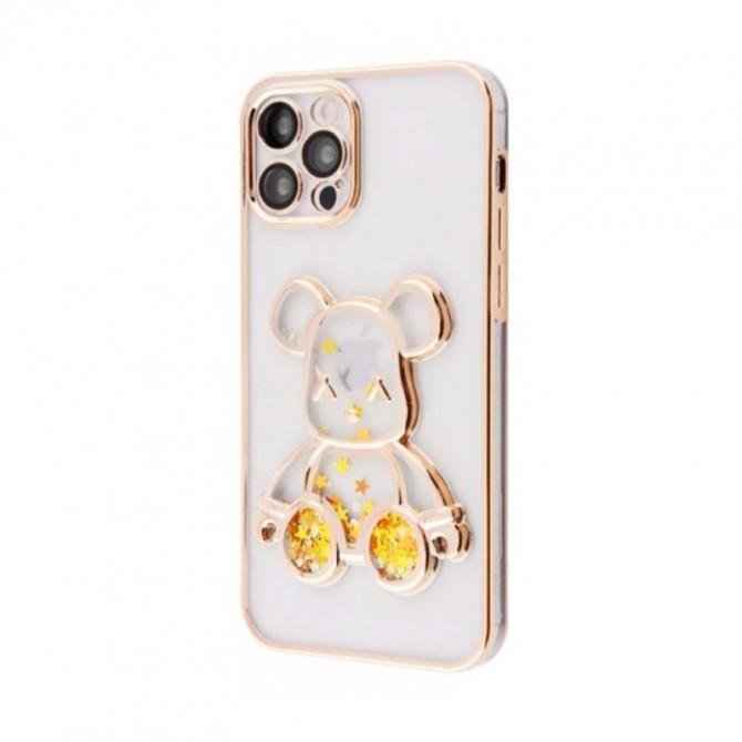 TPU чехол Cute Bear Liquid для iPhone 12 Pro Max Золотой