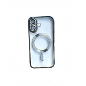 Силиконовый чехол SHINING with MagSafe для iPhone 16 Серебристый Силиконовый чехол SHINING with MagSafe для iPhone 16 Серебристый