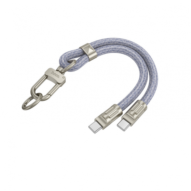 Кабель Hoco GH5 PD for Type-C to Type-C Blue 0.22m (шнурок для браслету)-3
