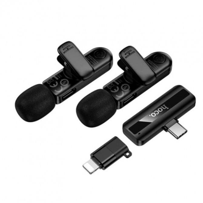 Мікрофон Hoco L20A Fair dual mic wireless iPhone/Type-C Чорний-2