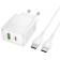 Сетевое зарядное устройство 1USB + Type-C Hoco CS112A PD30W+QC3.0 White + Cable Type-C