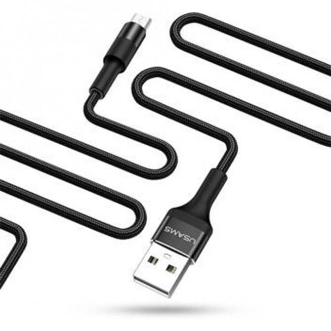 Кабель Usams U5 US-SJ224 Braided cable MicroUSB 1.2m Чорний-1