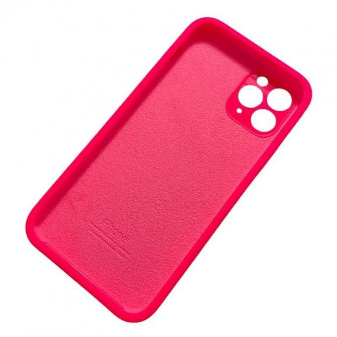 Силиконовый чехол для iPhone 12 Pro Max Неоново Розовый FULL (with camera protection)-1