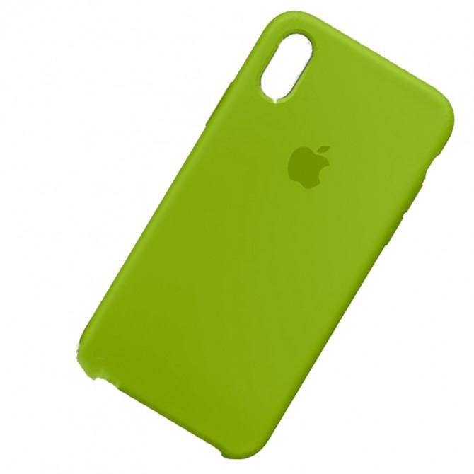 Оригинальный силиконовый чехол для iPhone X/Xs Оливковый FULL-2