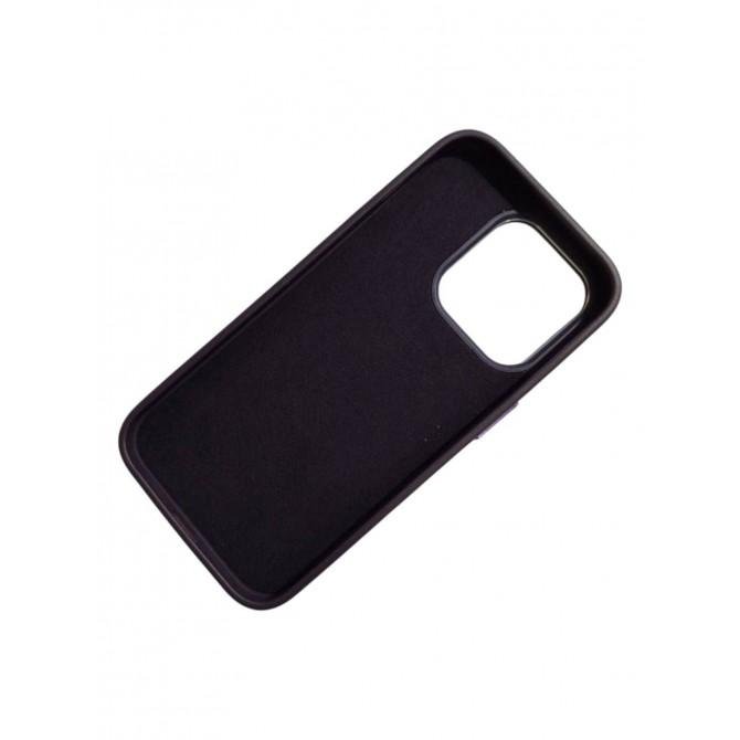 Кожаный чехол Bonbon Leather Metal Style with MagSafe для Apple iPhone 14 Pro (6.1") Фиолетовый-3