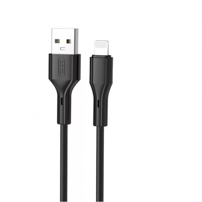 Кабель USB Cable XO NB230 Rock series Lightning 2.4A Black