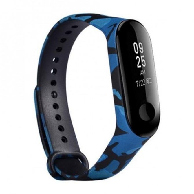 Ремінець для Xiaomi Mi Band 3/4 (Silicon) Khaki Синiй-1