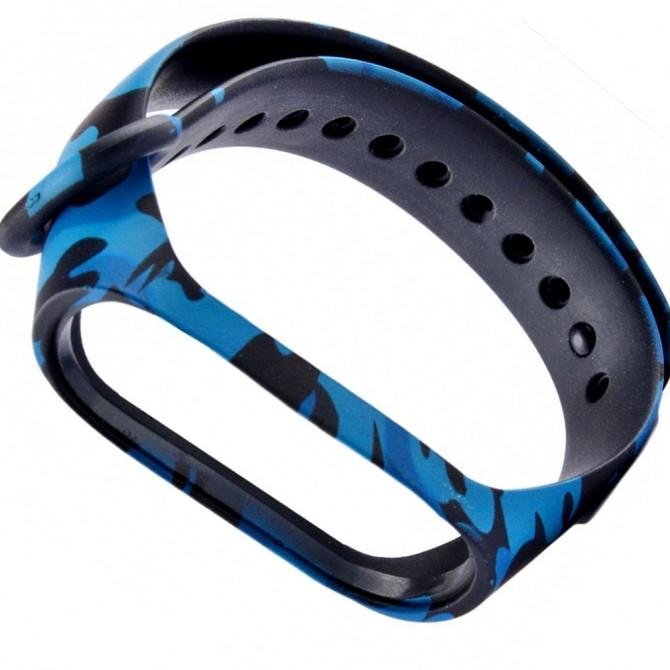 Ремінець для Xiaomi Mi Band 3/4 (Silicon) Khaki Синiй-2