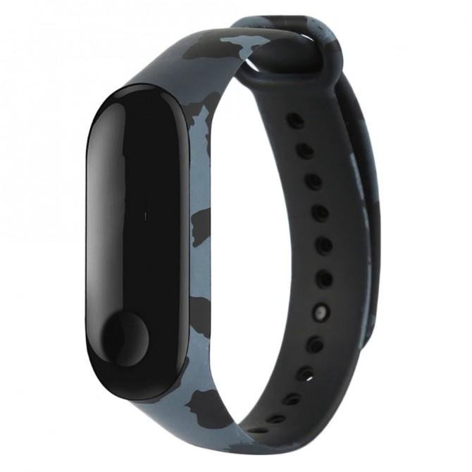 Ремінець для Xiaomi Mi Band 3/4 (Silicon) Хакі Чорний-1