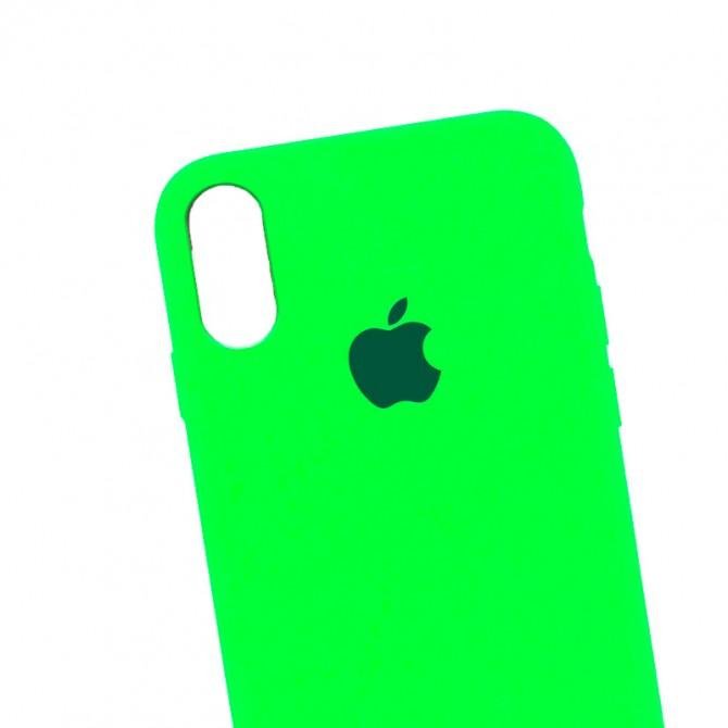 Оригинальный силиконовый чехол для iPhone Xr Неоново Зеленый FULL-2