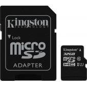 Карта памяти Kingston microSDHC 32Gb UHS-I A1 (Class 10) + SD adapter