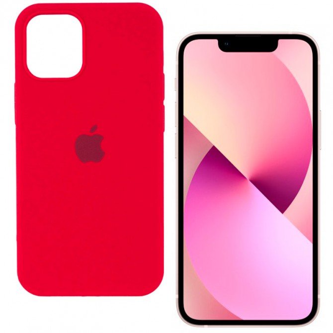 Оригінальний силіконовий чохол для iPhone 13 Темно Червоний FULL-2