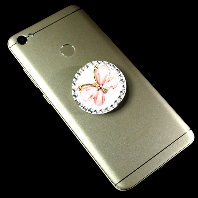 Тримач Pop Socket Метелик&Diamonds Рожевий-2