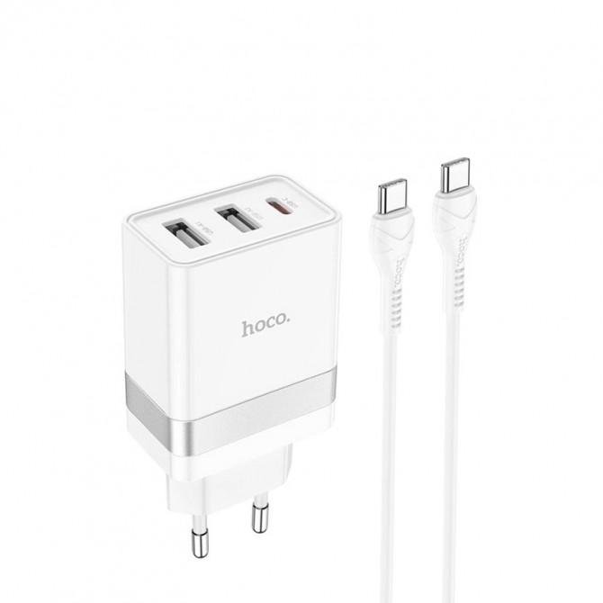 МЗП 2USB + Type-C Hoco N21 Pro PD30W+QC3.0 White + Cable Type-C to Type-C