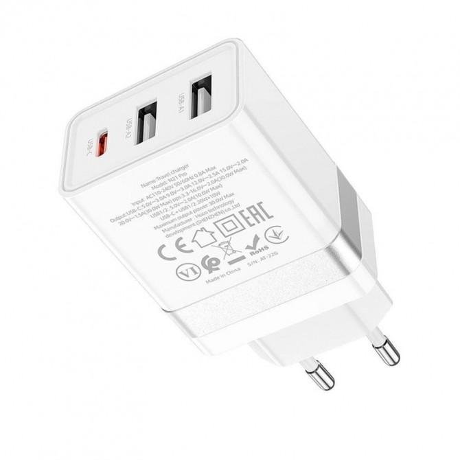 МЗП 2USB + Type-C Hoco N21 Pro PD30W+QC3.0 White-1