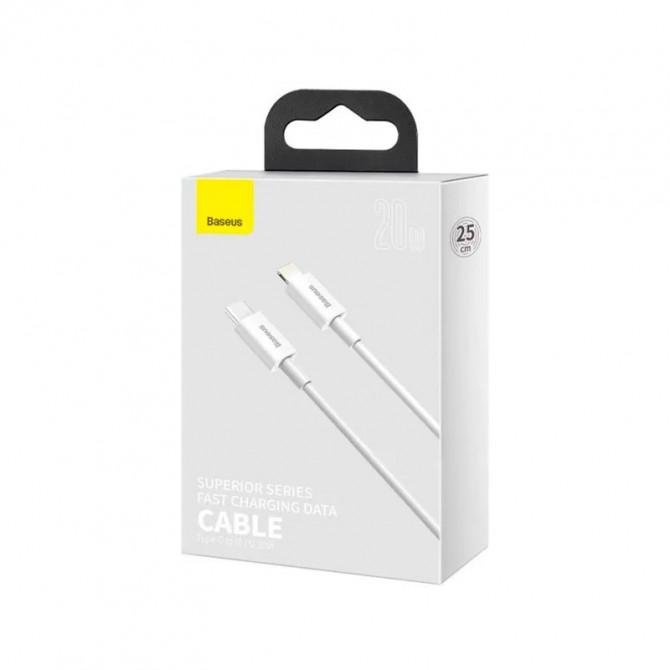 Кабель Baseus Superior Series Type-C/Lightning 20W (CATLYS-02) White 0.25m-1