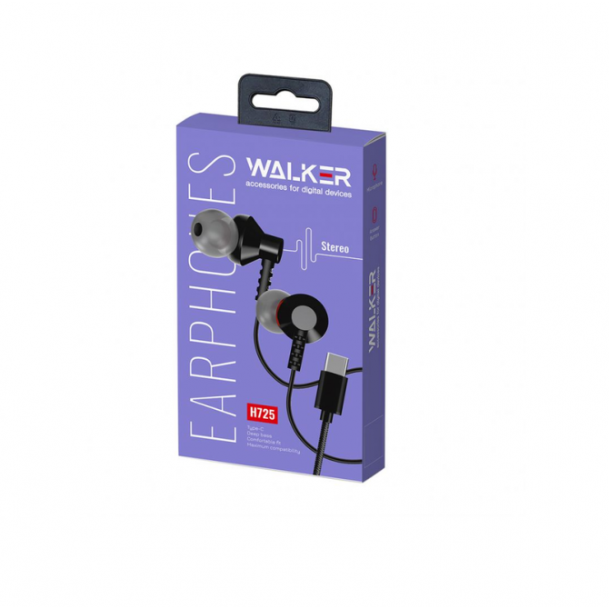 Навушники WALKER H725 with mic Black-3