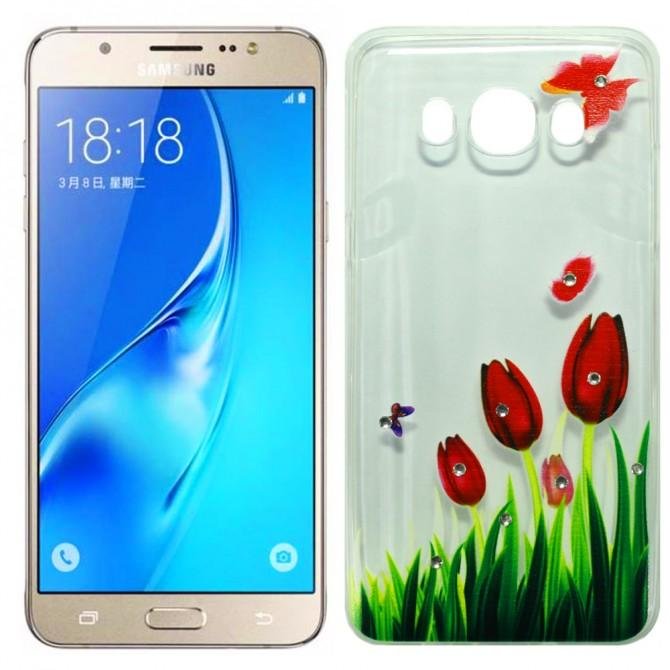 Чехол Lucent Diamond Case для Samsung J5 Prime Tulips (Red)
