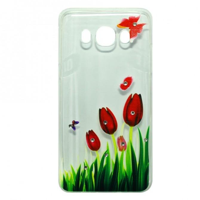 Чохол Lucent Diamond Case для Samsung J710 (J7-2016) Tulips (Червоний)-1