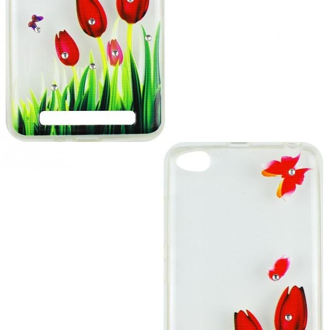Чехол Lucent Diamond Case для Xiaomi Redmi 2 Tulips (Red)-2