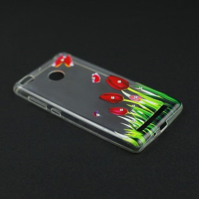 Чохол Lucent Diamond Case для Xiaomi Redmi 3s/3x/3 Pro Tulips (Червоний)-3