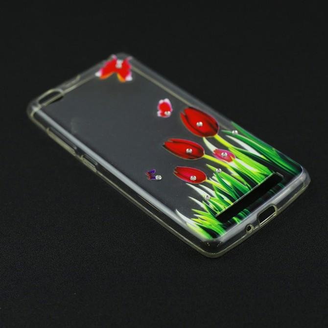 Чехол Lucent Diamond Case для Xiaomi Redmi 4a Tulips (Red)-3