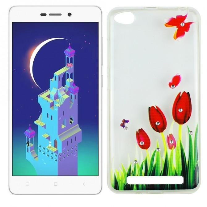 Чохол Lucent Diamond Case для Xiaomi Redmi 4x Tulips (Червоний)