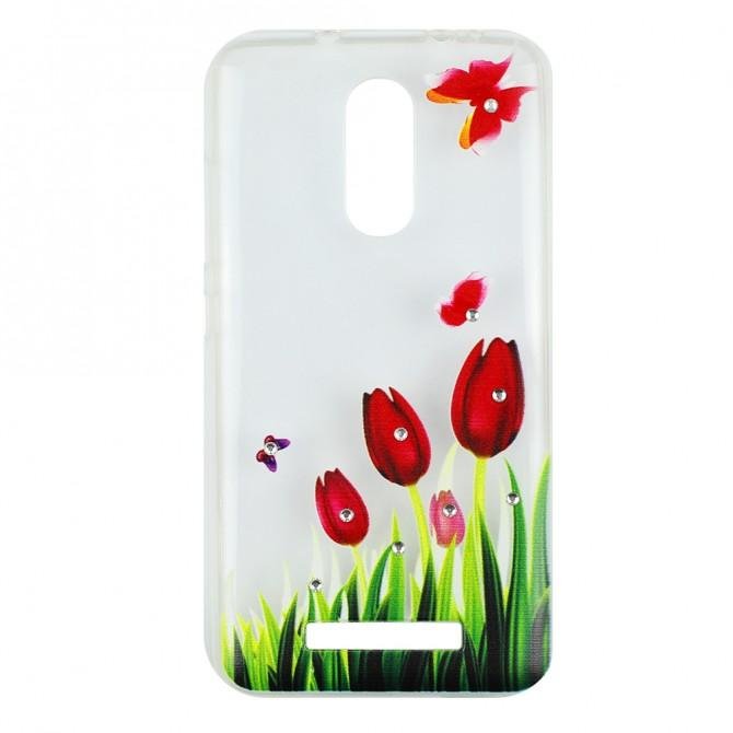 Чехол Lucent Diamond Case для Xiaomi Redmi Note 3 Tulips (Red)-1
