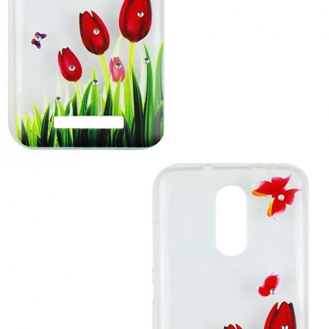 Чехол Lucent Diamond Case для Xiaomi Redmi Note 3 Tulips (Red)-2