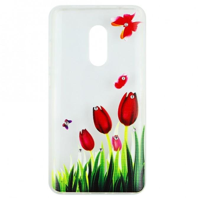 Чехол Lucent Diamond Case для Xiaomi Redmi Note 4 Tulips (Red)-1