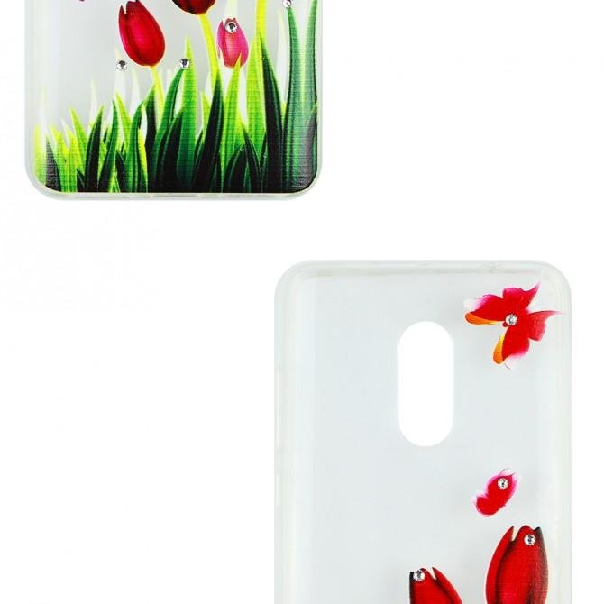 Чехол Lucent Diamond Case для Xiaomi Redmi Note 4 Tulips (Red)-2