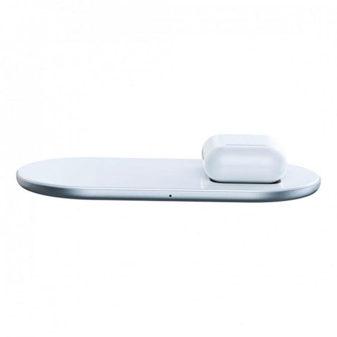 Беспроводное зарядное устройство Baseus Simple 2in1 (WXJK-02) White (Phone + Pods)-1