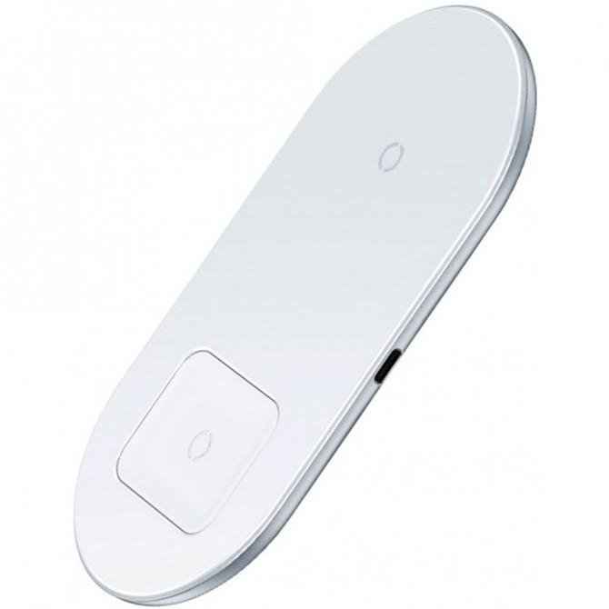 Беспроводное зарядное устройство Baseus Simple 2in1 (WXJK-02) White (Phone + Pods)-4