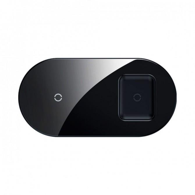 Беспроводное зарядное устройство Baseus Simple 2in1 (WXJK-A01) Crystal Чёрный (Phone + Pods)