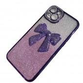 Накладка Glossy Bow для iPhone 15 Plus Purple
