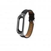 Браслет для Xiaomi Band 3/4 Leather Black