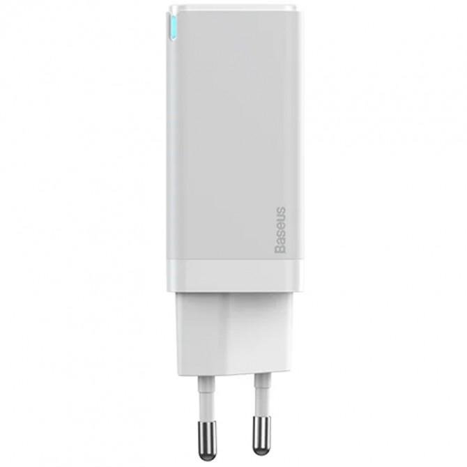 Мережевий зарядний пристрій Baseus GaN2 Quick Charger 45W + Type-C to Type-C Cable (CCGAN-Q02) White-2