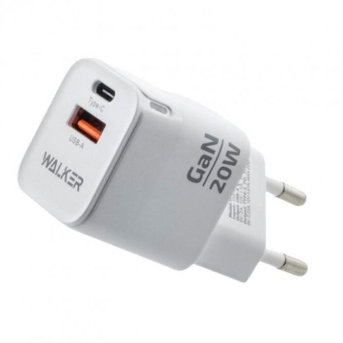 Автомобильное зарядное устройство 1USB + Type-C Walker WH-42 PD20W +QC 18W White-1
