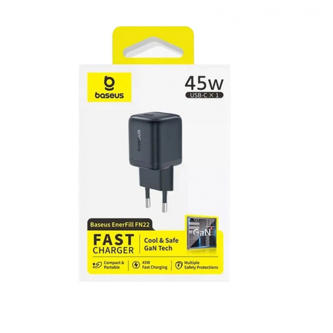 Сетевое зарядное устройство 1Type-C Baseus EnerFill FN22 PD45W EU Cosmic Black-3