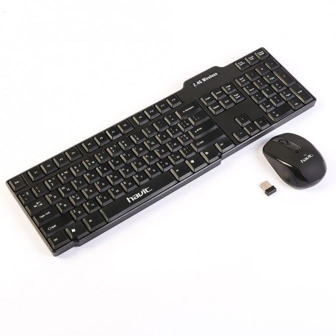 Клавиатура+мышь беспроводной комплект Havit HV-KB830G wireless USB, Чёрный-2