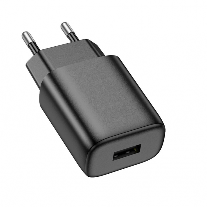 Мережевий зарядний пристрій 1USB Hoco C134A Solid Black-1