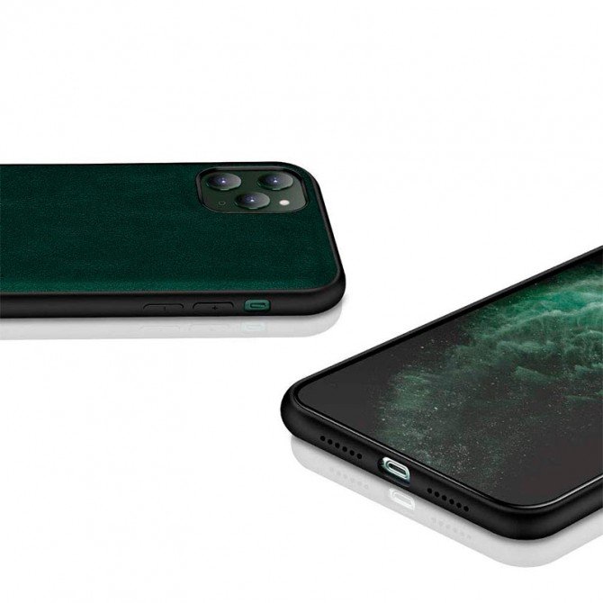 Чехол X-Level Leather series iPhone 11 Green-1