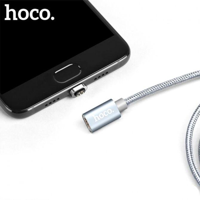 Магнітний кабель Hoco U40A Absorption Type-C Сірий 1.2m-1