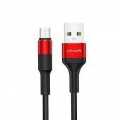 Кабель Usams U5 US-SJ224 Braided cable MicroUSB 1.2m Червоний