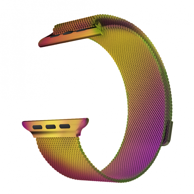 Ремешок для Apple Watch 38/40mm Steel Milanese Loop Oil-rainbow-1