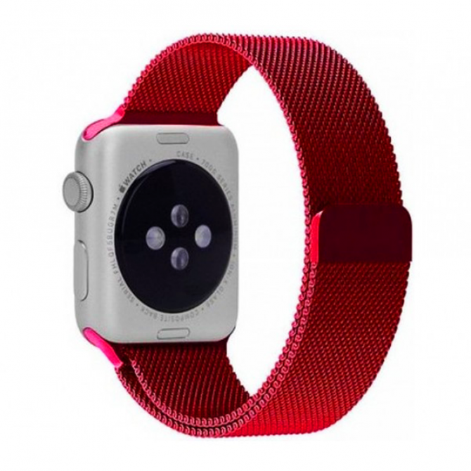 Ремешок для Apple Watch 38/40mm Steel Milanese Loop Красный-1